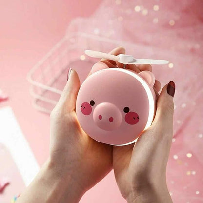 Piggy fan with mirror